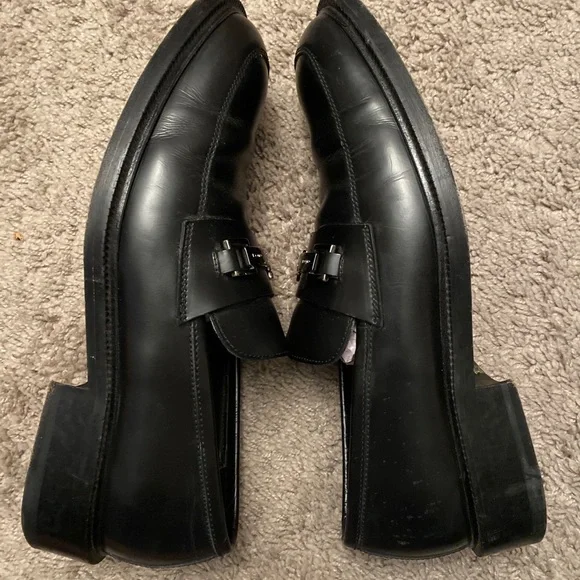 Vintage Gucci black leather horsebit loafers dress shoes size 8.5D (41.5)